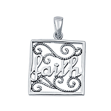 Faith Pendant Charm 925 Sterling Silver